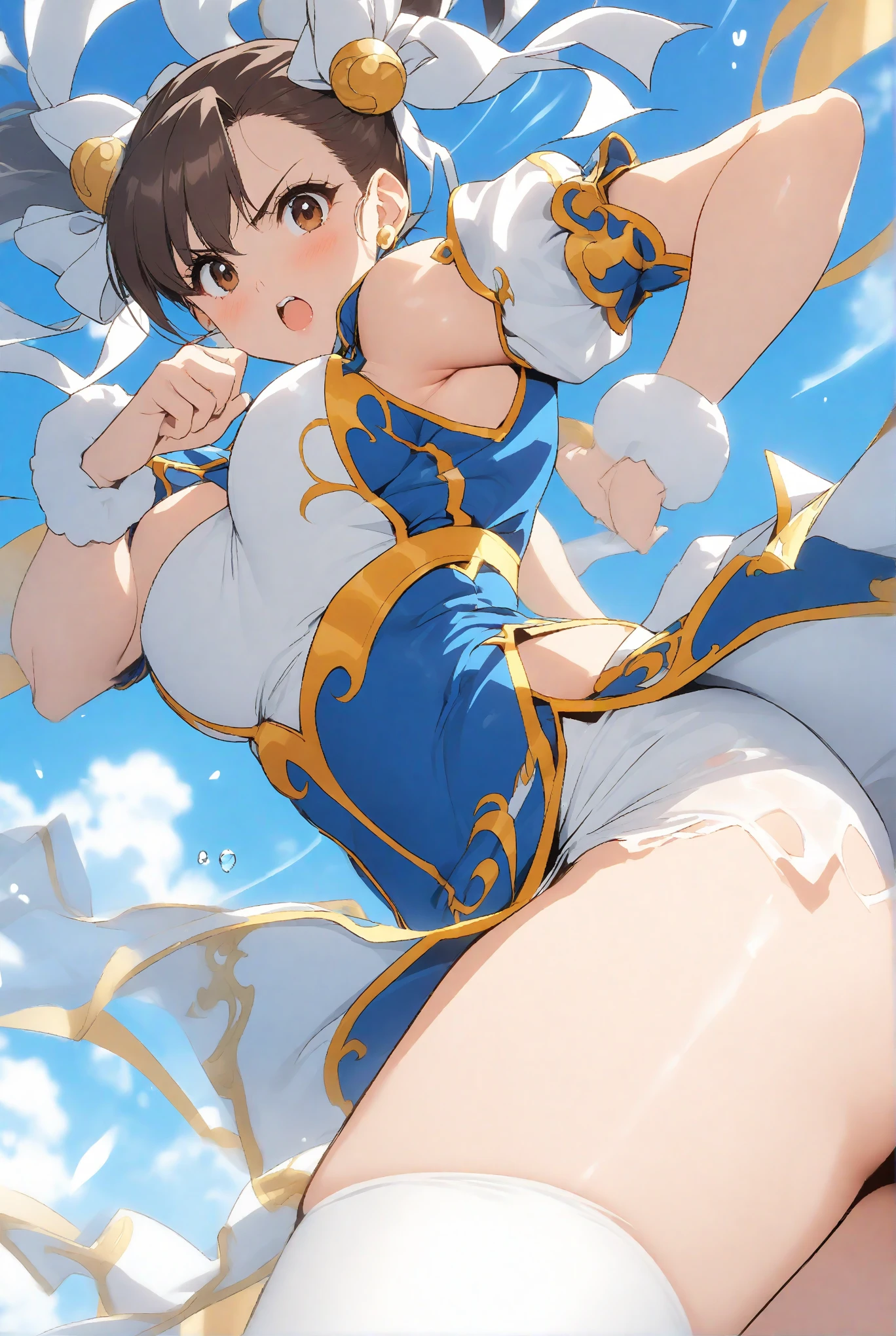 Chun li, tetas grandes sin ropa, nalgas hanchas, fotorrealista