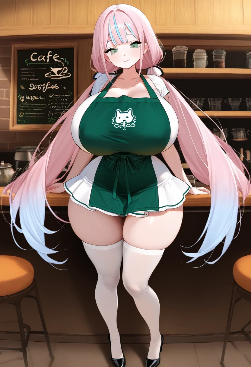 Beautiful illustrations, highest quality, かわいいgirl,beautiful girl、Clear Face、 girl、blush、Perfect hands、Thighs、Twin tails、Red Hair、Large Breasts, large breasts, wide hips, thick thighs, shirt, sportswear, shy, sports bra, screencap, masterpiece, hourglass figure, mature female