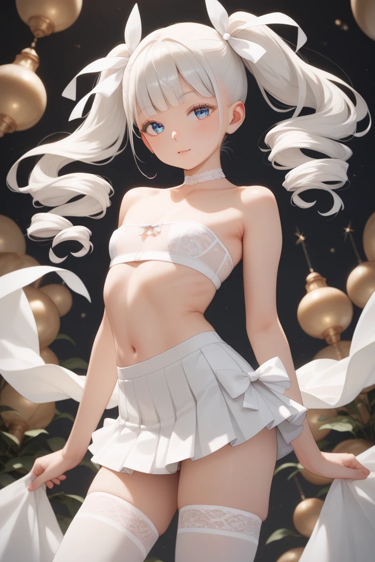 stars, girl as represent god of darkness, white tight shorts, white bolero, crystals, detailed, colorful