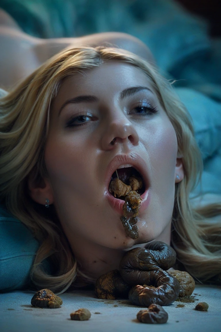 Beyoncé mouth open and drooling sucking tentacles
