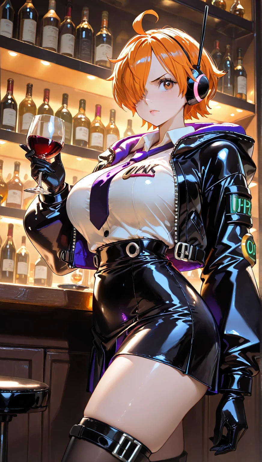 masterpiece, best quality, ultra detail, scenery, bar counter, depth of field((blurry background))volumetric lighting(highly detailed beautiful face and eyes)absurdres, perfect ???????(angelic cute 1girl, kemono, bunny girl, bunny suit, large breasts, Polori, Lower breasts, Show off, Cleavage)(One breast visible, Milk protruding, Half-undressed, Bra flipping)(furry)(furry anthro:1.7)(Furry body, rabbit facial features, rabbit body features)(rabbit ear, very detailed body fur)Holding a glass between the breasts, emphasizes the chest, Pouring a cocktail onto the Cleavage, smile, Embarrassing, erotic, looking at view, upper body(highly detailed beautiful face and eyes),