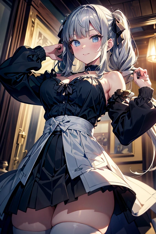 ((screw))(No pants,)(Love juice and crotch ,Not wearing pants)(masutepiece, Best Quality:1.2), 8K, 85 mm, Official art, Raw photo, absurderes, Platinum Blonde Hair, (Blue eyes, Lolita Fashion, sweetlolita, Gothic, Dress:1.2), Idol face, Upper body, Beautiful Girl, gardeniass, Copenhagen, Short sleeve, Elegance, Sophisticated, gardenia, Looking at Viewer, Film grain, chromatic abberation, Sharp Focus, face lights, Dynamic lighting, Cinematic lighting, embarassed expression, (((tucking up the skirt、,)))、Beautiful and perfect legs, Clean and perfect hands