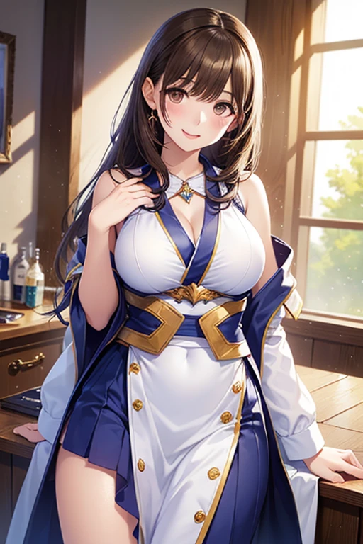 ((((A young woman))), the anime, Green eyes, (black hair), Nice face, ssmile, the perfect body, Wavy Hair, hairlong, (((morena))), big breastes, ((tmasterpiece, beste-Qualit)), illustartion, ультра детализированная 8k, Photorealistic, sharp-focus, higly detailed, Professional lighting, colorful details, Rainbow colors, Glowing, intricate detials, Vivid details, (white skirt), (blue jacket), (The head is bandaged with a bandage), blood on the face, Bruises on his hands, hands in bandages, After the fall, outer space, Planet, the stars, a space ship , (head band), (drops of blood on the face), Blue beret on the floor