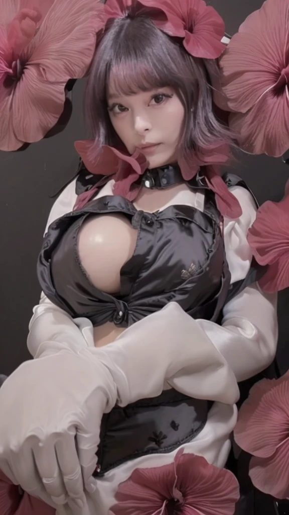 1girl, (nun:1.1), blue hair, messy hair, (braid), young female, ahegao, rolling eyes, spread legs, black thighhighs, pleated skirt, torn clothes, (veil:1.1), bare breasts, BreastsApart, showing her face, (exhaling deeply:1.5)
