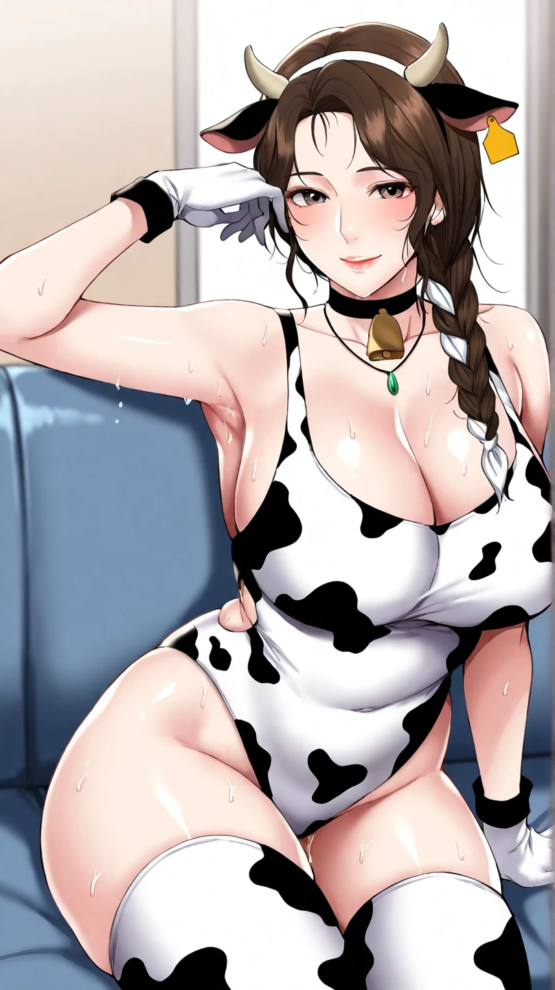 Hot mom，solo，（：1.3），thick thight，upper legs，Wide buttock，dent in the skin，Double tail，curlies，ssmile，cheerfulness，（Red latex apron：1.2），cparted lips，plumw，sobu，exposed midriff，protruding areolas，gigantic cleavage breasts，4K，realistic humid skin，Armpits，Large curved hips，a variety of poses，Stick out a very long tongue，Fleshy figure，with perfect legs，Hypertrophic，protruding areolas，，Bronzed skin，detailed lips，bubble butt，Dewy，mouth drool，Lick，Place your fingers between your legs，Hungry and thirsty housewives，erected，Wrinkles，Clean the room，Eyes look at the lens，A shy look，Blushing aunt，Two braids，Smooth skin，Very meticulous clothes，Intriguing set，extremly high detail，A detailed face，High frame rate，musculature，High picture quality