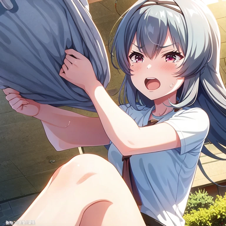 score_9, score_8_up, score_7_up, source_anime, best quality, masterpiece, official art, absurdres, highres, ultra-detailed,waifu2x,break,1girl, tomboy, dark-skinned female, short hair, low ponytail, flat chest, beautiful detailed eyes, (nipple:0.6), very sweat, (wavy mouth:0.5), (yawn:0.3),saliva, blush, vaginal sex, clothed sex, intense sex, big penis, (stomach bulge:0.4),twitching penis, pussy, pussy juice, sexual climax, trembling, female orgasm, forced orgasm,intense orgasm, heavy breathing, motion blur, motion lines, cum, creampie, facial, sound effects, spoken heart, outdoors,break,(clear line illustration:1.2), super detailed skin,very high resolution, very aesthetic, Best sexual lighting powered by famous artist, 8k,cute picture,beauty illustration,photoshop_(medium),,(Detailed Lighting),uncensored,