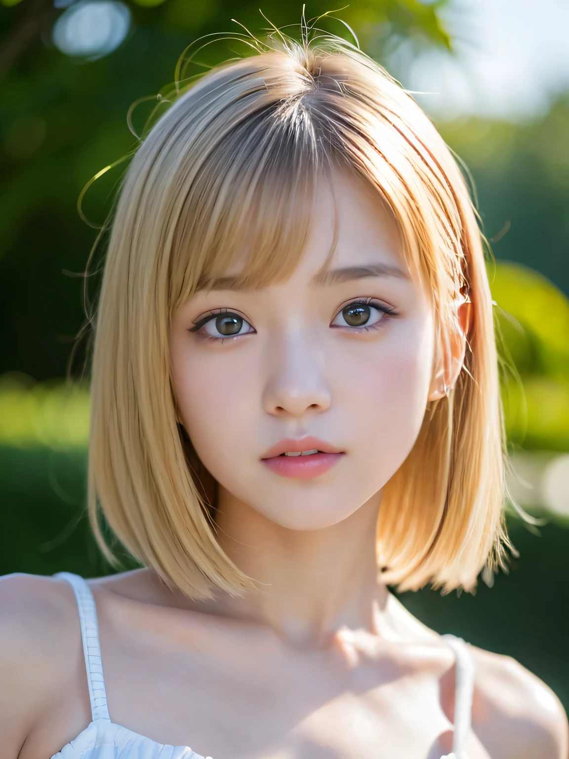 8k,10-year-old girls,with short golden hair,Delicate turquoise eyes,exquisite facial features,Delicate skin texture,at centre