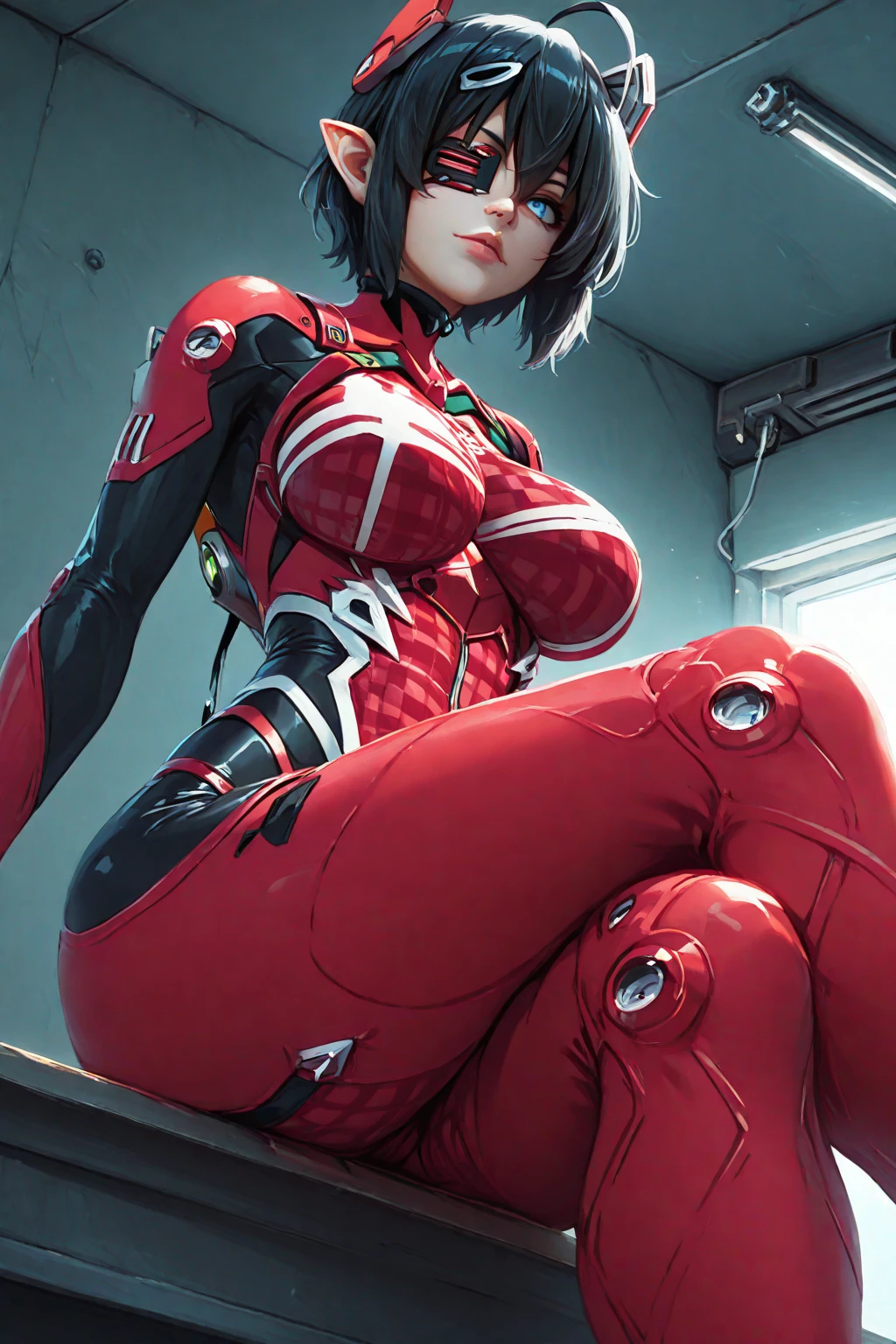 (1 wife:1.3), 独奏,__body parts__, offcial art, 统一 8k 壁纸, ultra - detailed, Beautiful and aesthetic, big breasts beautiful, tmasterpiece, Best quality at best, primitive，tmasterpiece，ultra fine photos，，best qualtiy，超高分辨率，Photoreality，rays of sunshine，full-body portraits，stunningly beautiful，，dynamicposes，delicated face，Vibrant eyes，（seen from the side），She wears a futuristic Iron Man mech，Red and gold color scheme，Very detailed abandoned warehouse background，detailed face with，Detailed and complex busy background，Untidy，opulent，milkyW，Highly detailed skin，Realistic details of skin，Visible Pore，tack sharp focus，volume fog，8K  UHD，digital SLR camera，high qulity，filmgrain，White skin of the，（Red pupils），（The shawl has long white hair），photo-realism，DL，Huge metropolis in a dystopia of the future , look from down, semi transparent