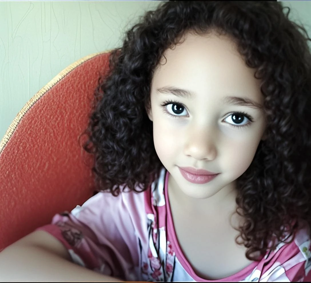 Girl sitting on a sofa with a red bow tie, bochechas rosadas, Menina africana de pele clara, menina bonita, babies in her lap, bonito, mas determinado, menina bonito, Serious expression, a red bow in her hair, Menina afro-americana, proud serious expression, lindo bonito, ela tem um rosto bonito, 2 anos, foto de retrato em close-up