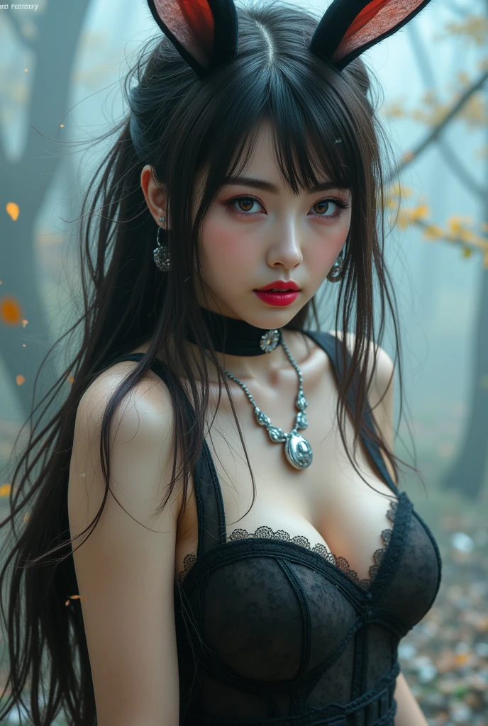 a girl with pink eyes, long purple hair in a high ponytail, liquid hair, dragon girl, flowers, dragon head background, negative space, 1 girl, solo, best quality, 4k, 8k, highres, masterpiece, ultra-detailed, realistic, photorealistic, HDR, UHD, studio lighting, ultra-fine painting, sharp focus, physically-based rendering, extreme detail description, professional, vivid colors, bokeh