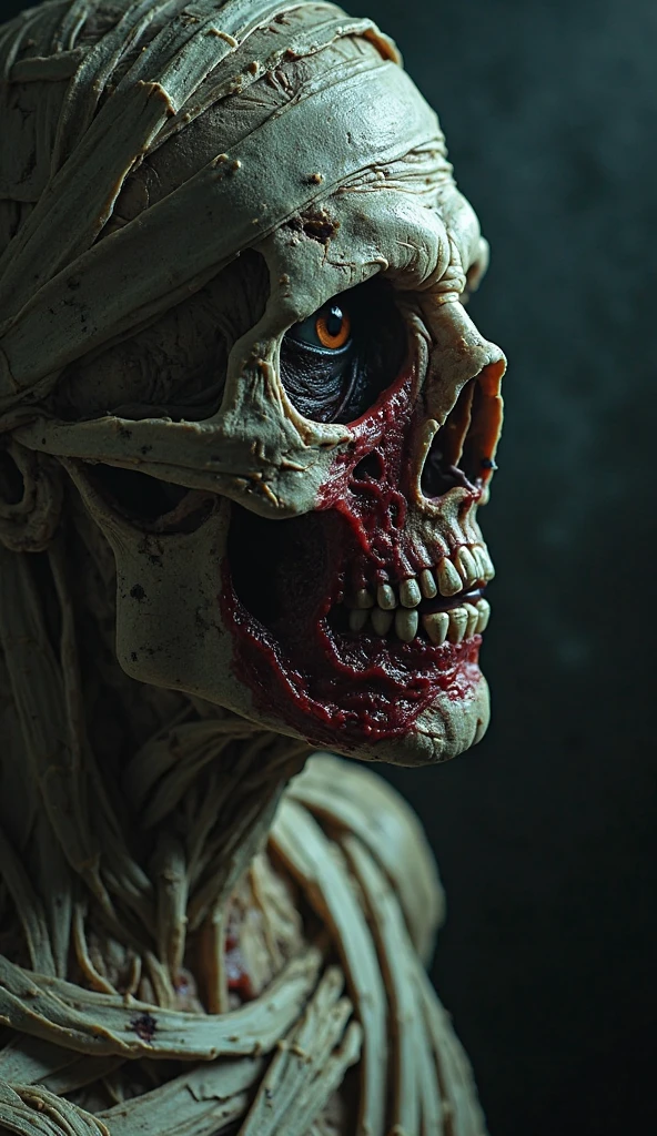 closeup of a zombie, intricate details
