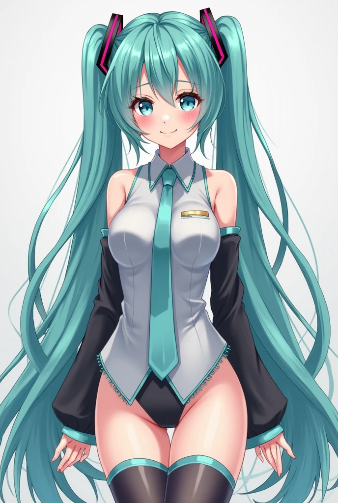 Hatsune miku very pretty and beautiful with very big and huge breasts