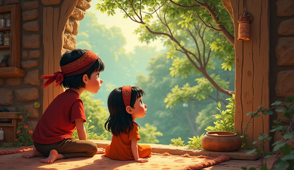 A boy and his old grandmother live in jungle