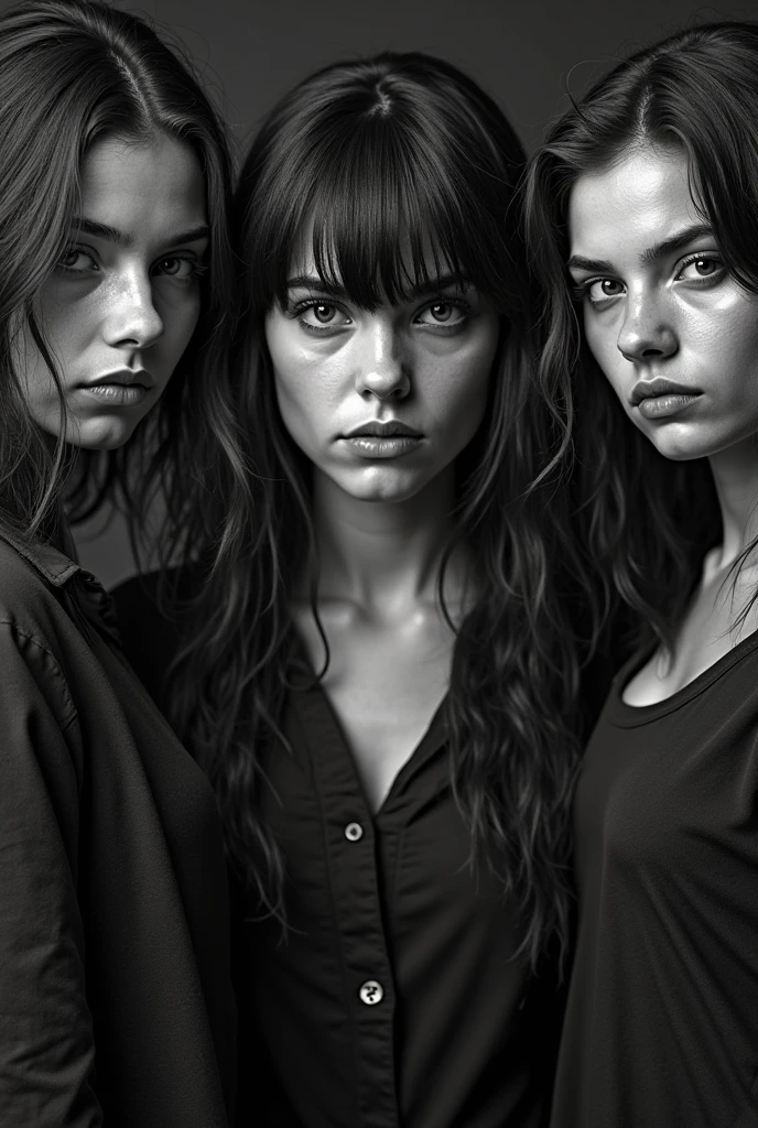 (best quality), (top quality), (dark), (whole body), (melancholy), (sadness), (agony), (terror), (horror), (black and white), (realistic photo), (real photo) dark women's musical band. --auto --s2