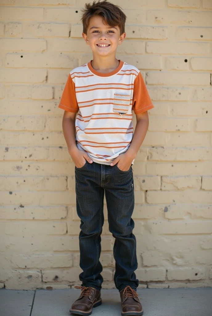 A boy wearing overalls