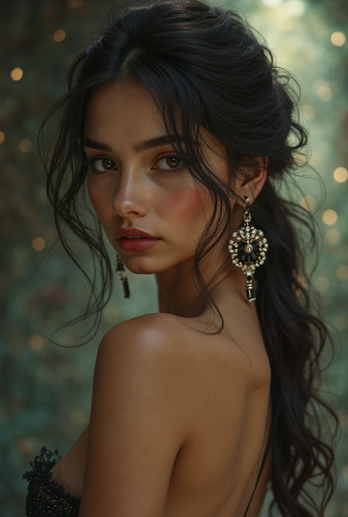 (32k:1.5, Highest quality, masterpiece, Ultra-high resolution), Professional camera work:1.6, Very detailedな肌と顔の質感:1.3, Captivating portrait:1.2, Very accurate, Very detailed, 1 adult female, ((Amazing night view from the rooftop:1.4, The moonlight at night illuminates my body)), (Satin Nightgown:0.7), Incredibly slim body, Fair skin, elegant, Expressions of sadness, (Big eyes that exude beautiful eroticism:0.4, A dreamy look:1.0, I love you with all my heart:0.8, Open your mouth a little, lipstick, Feel the beautiful eroticism:0.9), (Wet dark brown medium length hair), Sensual sitting position, sense of loss, Sadness, Candles, The chest is medium, Earrings, necklace, bracelet, (romantic, mysterious), Object of admiration, dramatic, Artistic, Innovative, attractive, Heartful, Fancy, sense of openness, sense of cleanliness, Special, exciting, Extreme, Tilt, ((Adult charm, Feminine charm, Hair blowing in the wind)