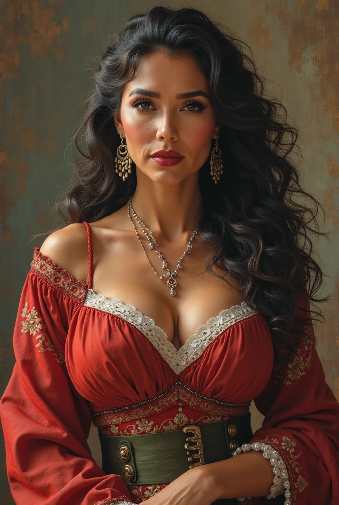 (photorealism:1.2), beautiful thick hot busty italian middle age woman, dark hair, realistic, intricate details, by Greg Rutkowski, by Alphonse Mucha