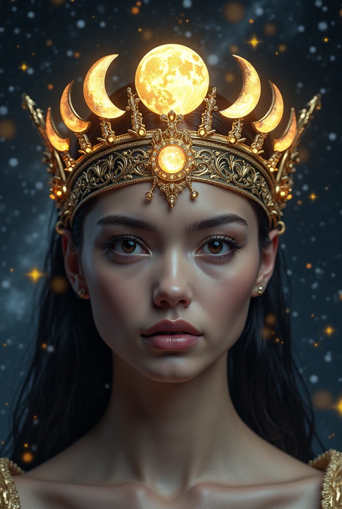 Fire, queen, angry, 3D, blood moon, diamond, gold, sexy