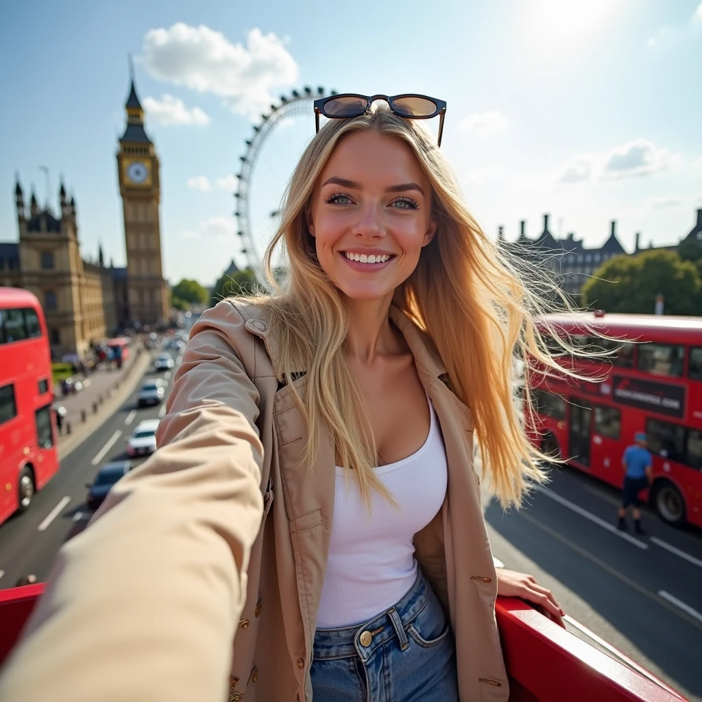 Rosto de uma mulher, americana, 25 anos, pale skin and freckles, olhos cinzas, nariz delicado, soft and delicate lips, cabelo blondie cinza, ultrarrealista HD fotorrealista altamente renderizado sorriso cativante