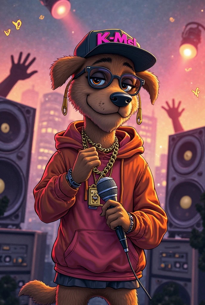 cartoon of a lion with sunglasses and a microphone, mascot illustrations, Full body lion, sports mascot, sports team mascot, full body mascot, cereal mascot, robot lion, looking heckin cool and stylish, japanese mascot, rapping
