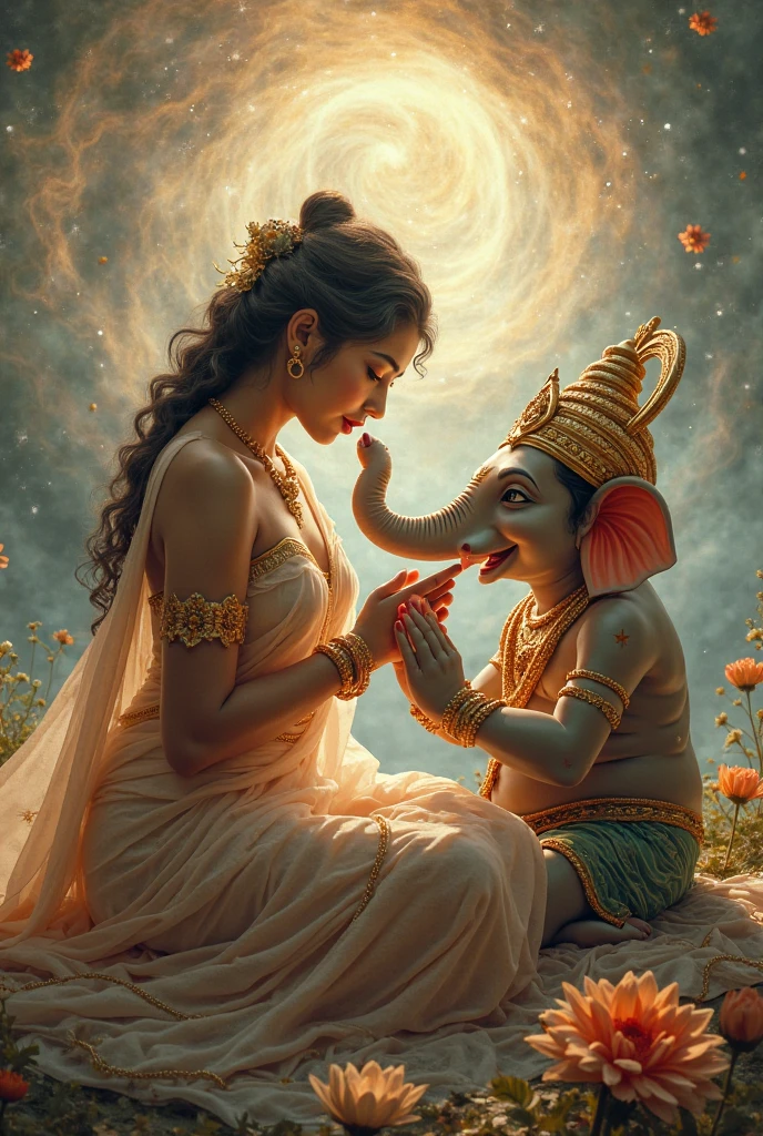maata paarvatee ne snaan karane se pahale apane putr ganesh ko dvaar par pahara dene ke lie kaha. unhonne ganesh ko aadesh diya ki koee bhee andar na aae.