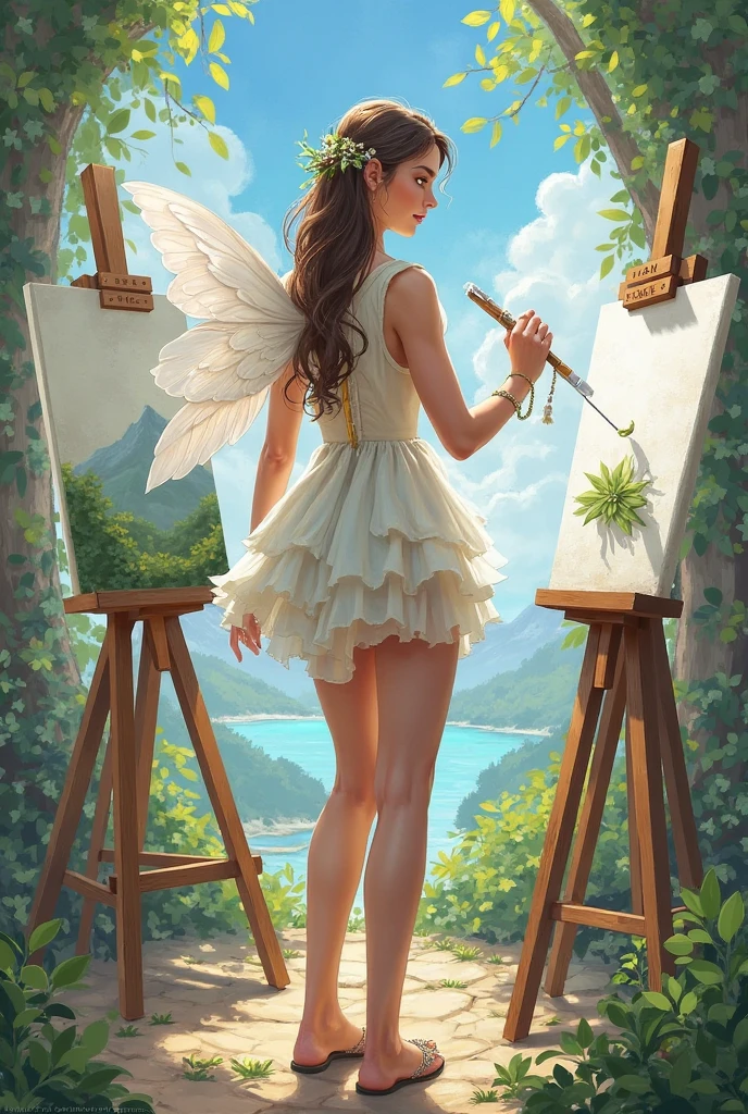 <lora:ParchartXL-1.5:1>,ON PARCHMENT,INK ILLUSTRATION,
A very beautiful woman,painted on parchment,full body,sexy,topless,looking from behind,turning sideways to look at the audience,standing on the slate of an elf garden,abundant in flowers,flower borders,fantastical,mysterious,