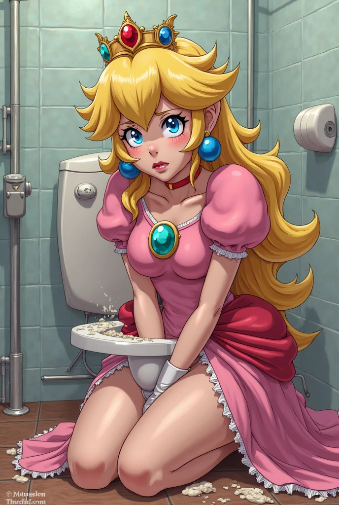 punctuation_9, punctuation_8_High above, punctuation_7_High above,punctuation_6_High above, punctuation_5_High above, punctuation_4_High above , breasts big, 1 girl princess peach, standing alone, hollow, hollow,smoke,cigar,Cigar in hand,smoke,makeHigh above, hair blonde, bangss, side locks, thick eyebrows, hair between the eyes, makeHigh above, pink bikini and transparent skirts, collant branco, transparentes, white choker, thigh boots, separate breasts, sitting down,cross legs, beachfront\(place\), neon lights, light particles, bothered, half-closed eyes, dim_Lighting