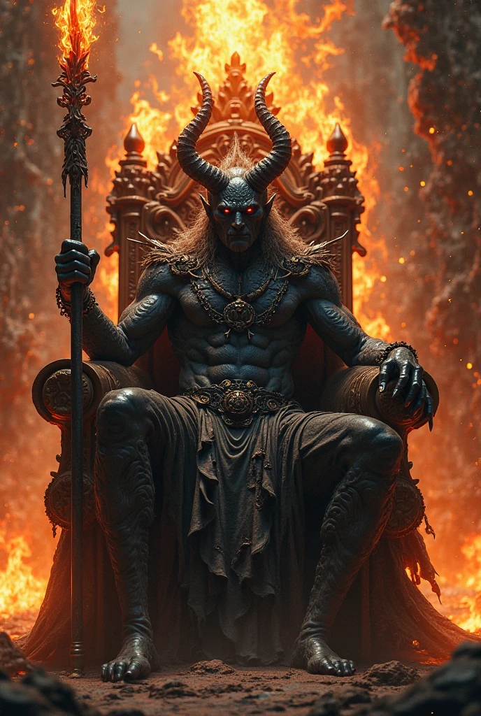 photo, photo of a demon sitting on a throne (undeadking style:1)
