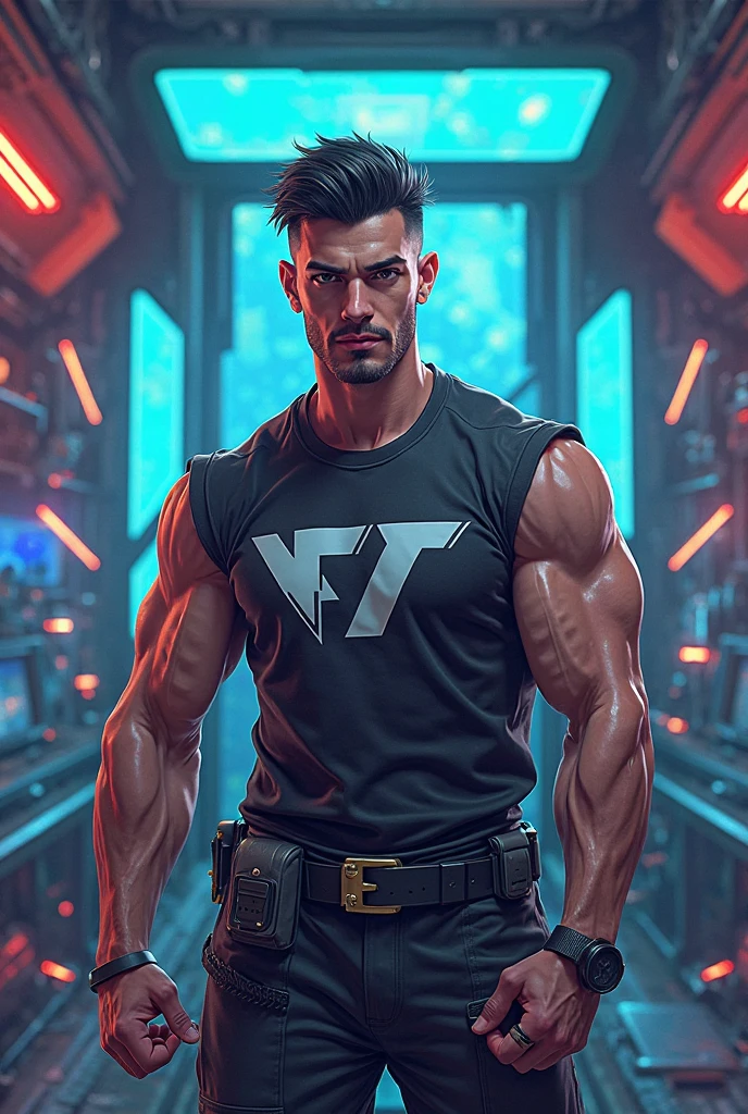 DavidMartinez1024, a very muscular man, shirtless, cargo pants, cyberpunk background, highly detailed, photography, ultra sharp, film, bokeh, professional, 64k <lora:DavidMartinez1024:0.8>