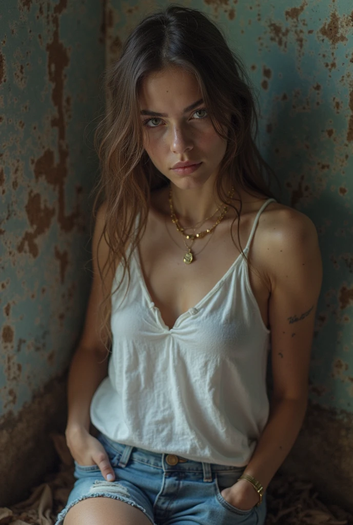 portrait of 1girl,
(dressed in rags:1.2) in a (shanty shack:1.1) made of wood and sticks, apothecary, (alchemy:1.1), witchdoctor, mystic, decaying, (rundown shack:1.2), (dark room:1.2), shanty shack, (wearing raggedy clothing:1.1), (rag clothes:1.2),
bokeh, f1.4, 40mm, photorealistic, raw, 8k, textured skin, skin pores, intricate details,