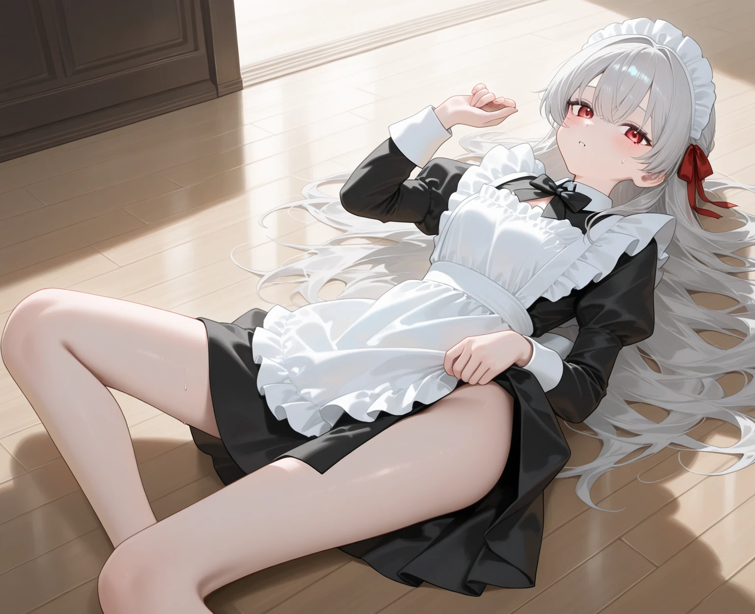 (Masterpiece, sidelight, beautiful eyes in detail: 1.2), masterpiece * portrait, realistic, 3D face, glowing eyes, light blue eyes, shiny hair, white hair, shiny skin, solo, side, looking at people, upper body, underwear, naked, bed, sheer body, resolution max, I want to sleep, night, candle, negliche, super skewed