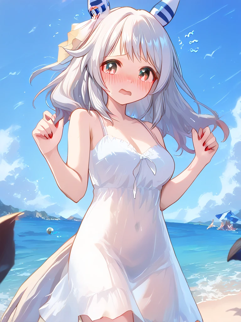 (best quality, masterpiece), 1 girl, centaur, It takes, White skin, Korean , exposing the abdomen,bikini, 아름다운 소녀 perfect white tiger photo, perfect white tiger photo