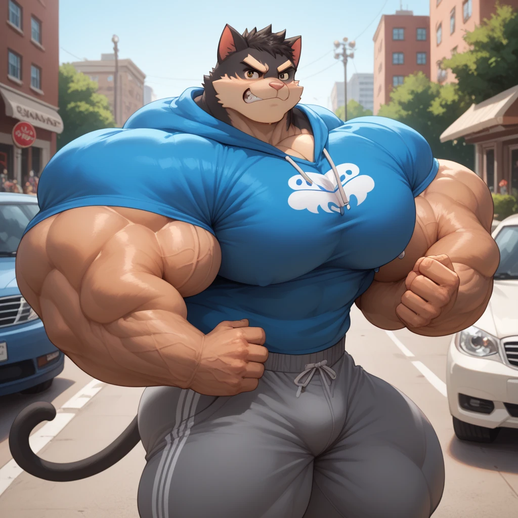 (by darkgem, by boosterpang, by duase,), solo focus, solo, 1boy, male, lion boy, cute, girly, femboy, twink, short boy, looking at viewer, smiling, happy, athletic figure, (hyper hips:1.3), (huge bulge), bulgeJ8, penis outline, large balls, long hair, detailed eyes, pretty eyes, lust, masterpiece, best quality, (pink briefs:1.4), (topless:1.4), pink sneakers, standing upright, photorealistic, hyperrealistic, ultradetailed, detailed background, photo background, digital drawing (artwork), girly, outside, cityscape, (giant:1.8), (macro:1.6), (crowded:1.4), (figures in background), looking at viewer, stretching, (tail), gts, walking down street,