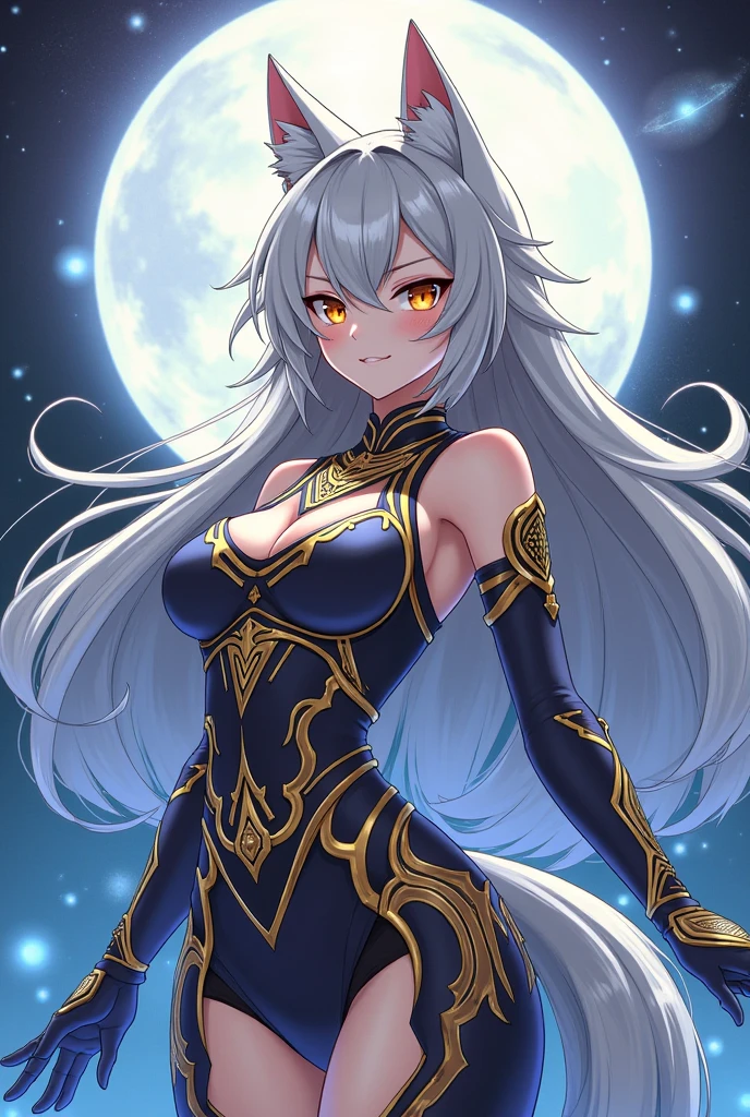 白发神, 4 k 漫画壁纸, 动漫艺术壁纸 8 K,动漫壁纸,黄昏, 动漫风格 4 K, 美丽的动漫艺术品,1girl, black bow, black dress, bow, braid, breasts, detached sleeves, dress, floating hair, French braid, hair bow, highness, long hair, looking at the viewer, medium breasts, navel, ponytail,, sidelocks, solo, spikes, staff, tiara, two-tone dress, very long hair, white dress, white sleeves, wide sleeves,,手拿黑色长法杖