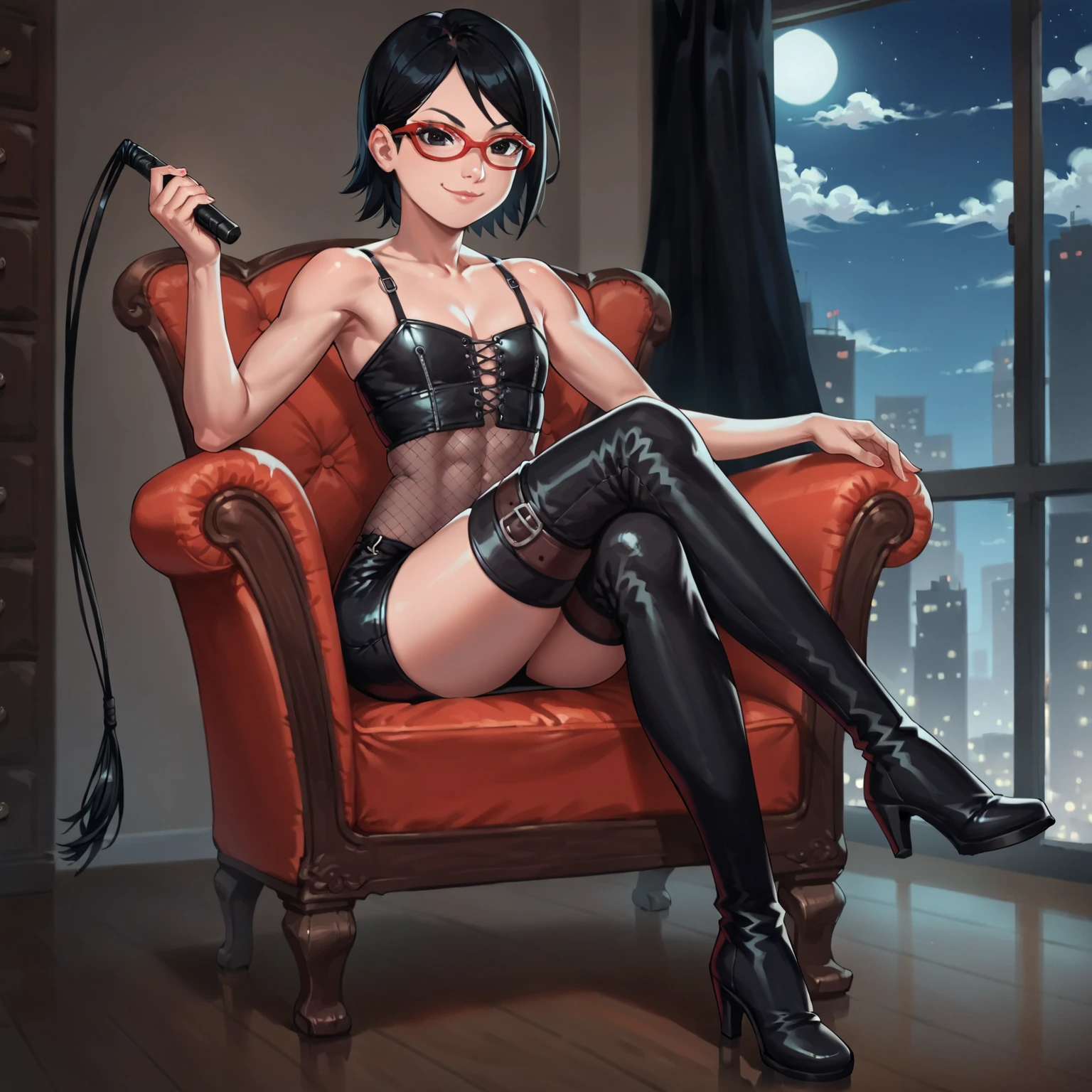 woman,Black Hair、short hair、Big eyebrows、成熟したwoman、Nipples are visible、Big Lips、Small breasts、A cup breasts、Painful face、endure、刑務所に排尿するwoman、incontinence、Black tight dress、China dress、Squat positions、Spread your legs、Sweat、High heels、Front of body、bondage、Exposed armpits、Chained hands、Underarm hair、Hairy armpits、In the cage、Round Glasses