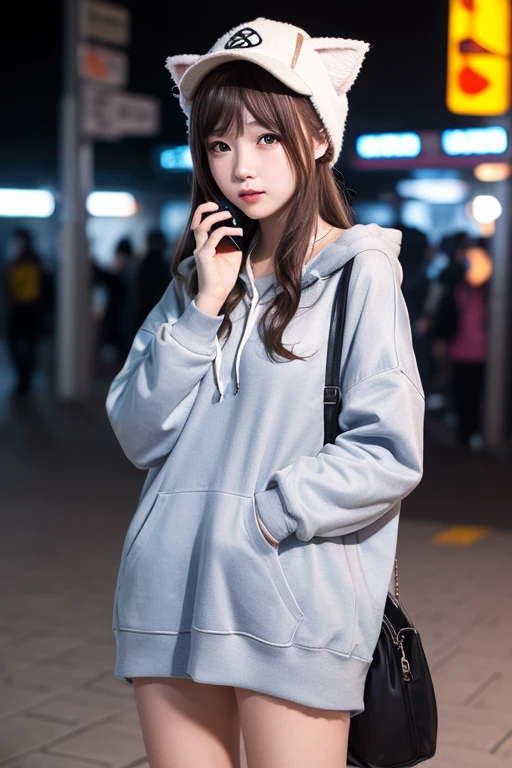 Cat ears hoodie girl