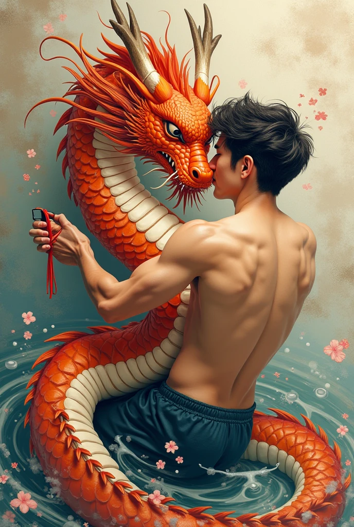 alone, male focus, (masterpiece, super quality, High resolution, 8K, complex: 1.2), (Detailed face:1.2), Handsome, korean young man , , Delicate skin, 1 boy, ((actual)), (crawling on all fours, kneeling),topless