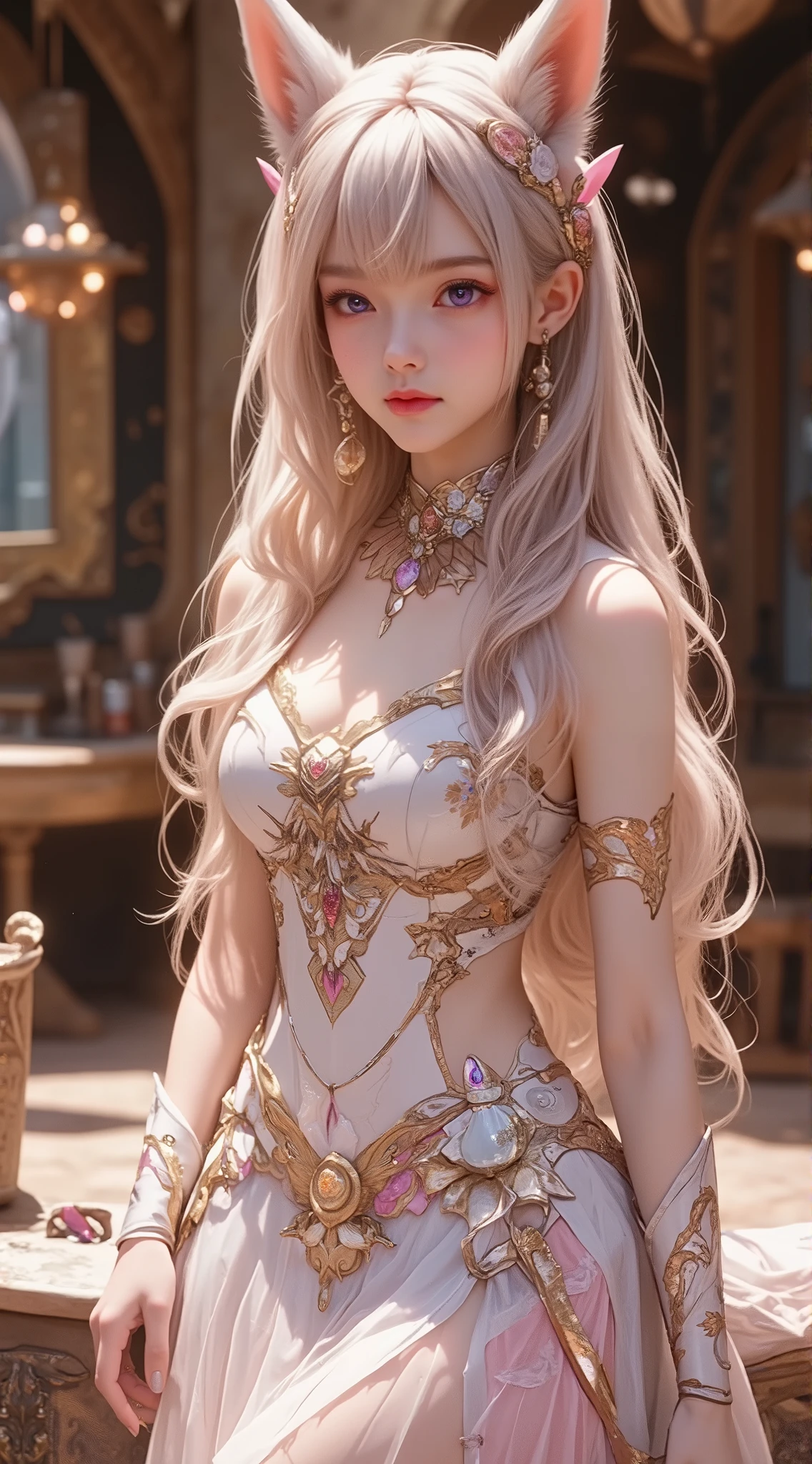 1girl , very long hair, best quality, masterpiece, portrait, a photography of a beautiful girl, detailed face, sweet smile, (blush:1.2), ((torso)),pov, (((depth of field))), pale and lustrous skin, <lora:chocoskin:-0.4>