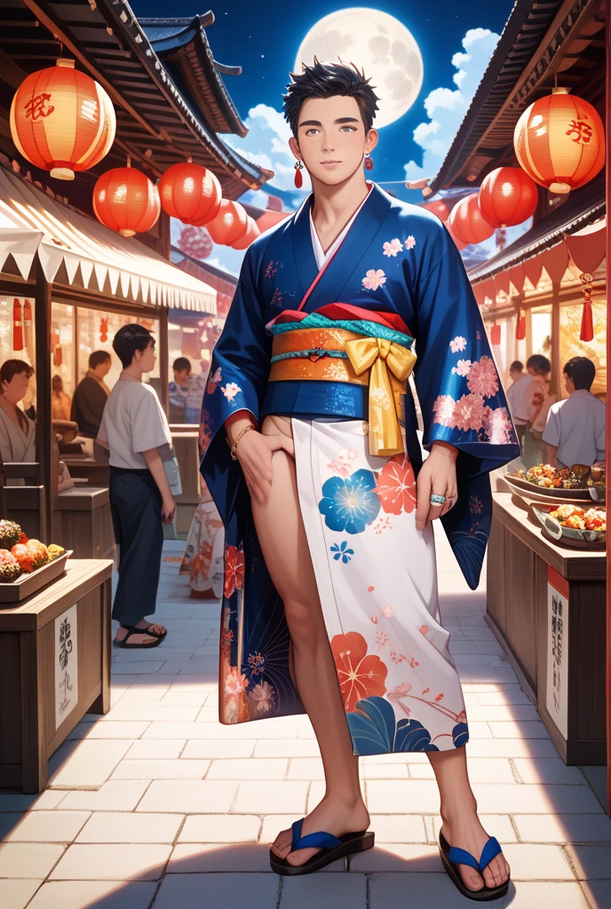 top-quality、​masterpiece、超A high resolution、(realisitic:1.4)、详细的脸、独奏、１human male、Dark hair、glistning skin、dense skin、(asian human)、architectural、(absurderes、hight resolution、ultra-detailliert)、、1 male、Adults、(Man's, 23 years old)、a handsome、tall muscular man、broad shoulder、extra very short hair、angular jaws、thick neck、thick eyebrow、extra very short hair、A dark-haired、fine eyes and detailed face、 Highly detailed CG Unity 8K wallpapers、intricate-detail、(Style Swirl Magic:0.7)、looking at the spectator、独奏、(full body Esbian:0.6)、细致背景、A detailed face、dynamicposes、、Urban background、dynamic compositions、 big muscle、、((((Crotch bulge))))、a handsome、 ((masutepiece:1.4, Best Quality)), ((masutepiece, Best Quality)), (photographrealistic:1.4)、(((Fireworks Festival)))、sports wear、 Pubic hair, Open legs, ,  Abs, ((Erection 1.2)), (Moccoli: 1.4),  Sweating, (He is wet, Wet 1.2),, (Slipping thin underwear, Wet and beautiful 1.4)), Blood vessels in the arm、、Chinese Bishonen、(Strolling through the streets of the fireworks display:1.2), food stand, (Red colorful yukata:1.3), Kemono ears,  smile, red blush,（the perfect body：1.1）、（shorth hair：1.2）、FULL BODYSHOT,（Very elaborate CG 8K wallpapers）、（extremely delicate and beautiful）、（​masterpiece）、（top-quality）:1.0)、(超A high resolution:1.0)、[hight resolution]、detailed skins、ultra-detailliert ((colourfull)), male people、Japan men