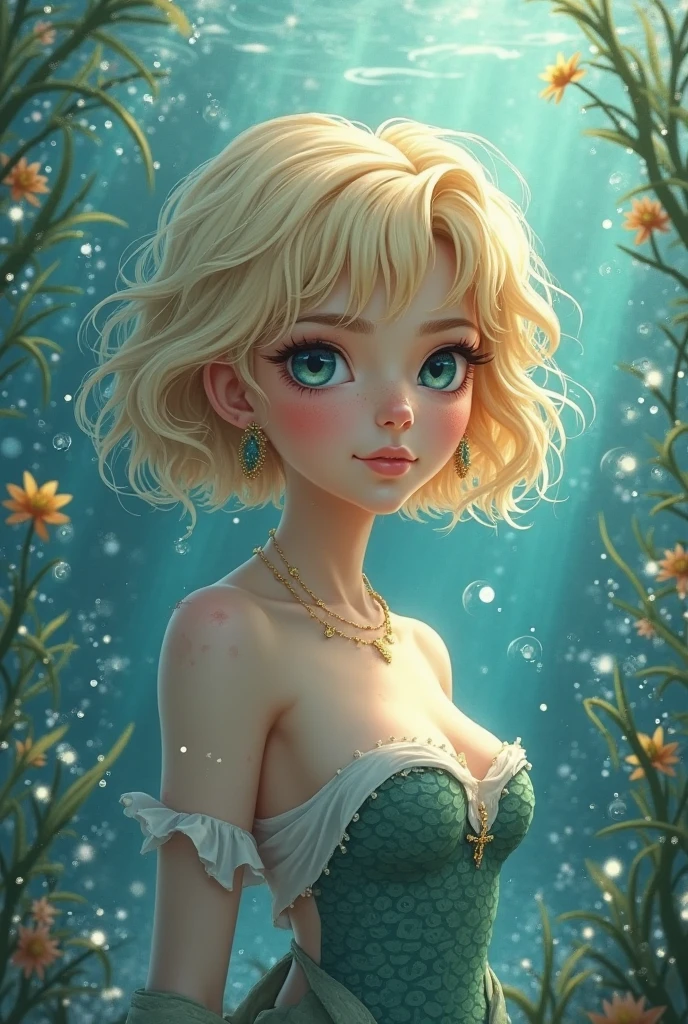 (award winning 64k concept art:1.2) of (black young woman:1.2), underwaterstyle, sweet, holding her breath, front, epic, god rays, centered, upper body, (masterpiece:1.2), (best quality:1.3), Amazing, highly detailed, beautiful, finely detailed, warm soft color grading, (Depth of field:1.4), extremely detailed 64k, fine art, stunning, iridescent, (shiny:1.4), (light reflections:1.3), (crisp:1.6), silver short curls, spring, vibrant, sunlit, (edge detection:1.4), absurdres, impressive, 120mm, glittering, extremely clear, lens flare, motion lines