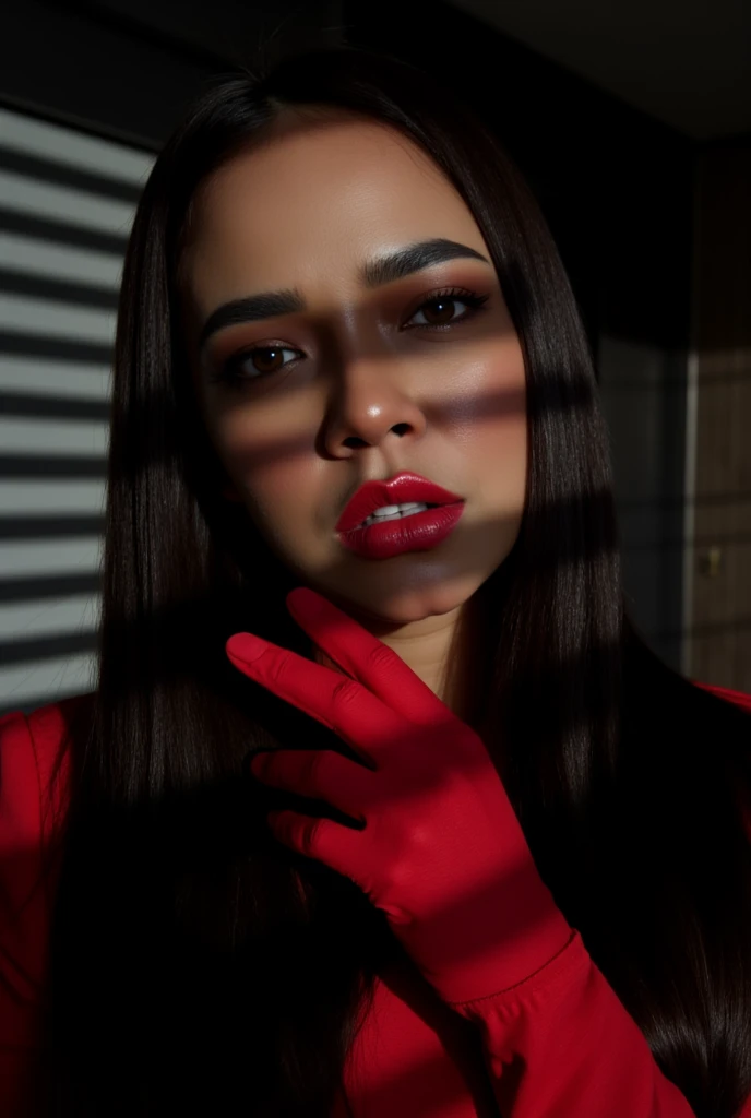 there is a woman with a big dick on her face, his face flushed and sweaty, thick red lips, digital art. @mariomaniacdude, inspired by Hedi Xandt, thick lips, cream dripping on face, give your mouth, crying and reaching with his arm, red lipstick on face, retouched hands, digital art but photo