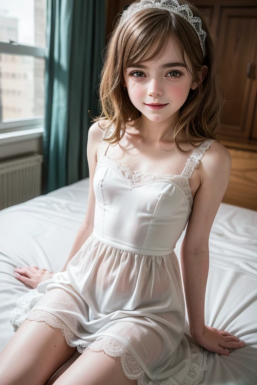 Daddy watching girl 12 years old (Kinderzimmer) in micro underwear & Unterbrust, nipple, photorealistic,