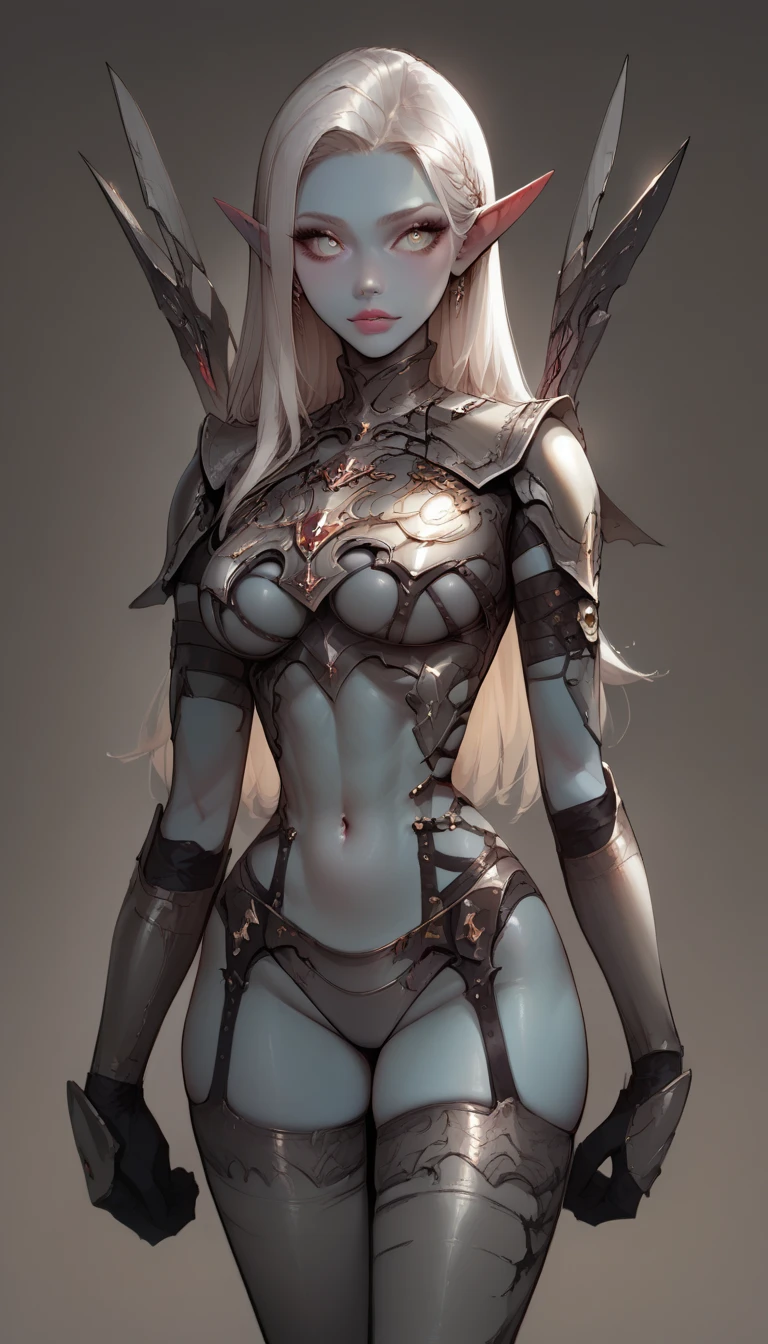 high quality,hd,16k,sharp line,1girl,fantasy,fem
ale dark elf,beautiful hair ,cute face, large breasts ,nice legs,,focus girl,detailed beautiful face,detailed clothes,beautiful eyes,dynamic angle