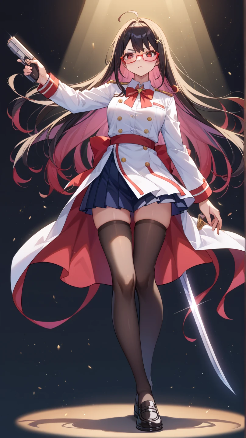 ((Best quality)), ((masterpiece)), (detailed), Kaede Akamatsu from Danganronpa in Soviet army uniform, miniskirt, stockings, sexy pose
