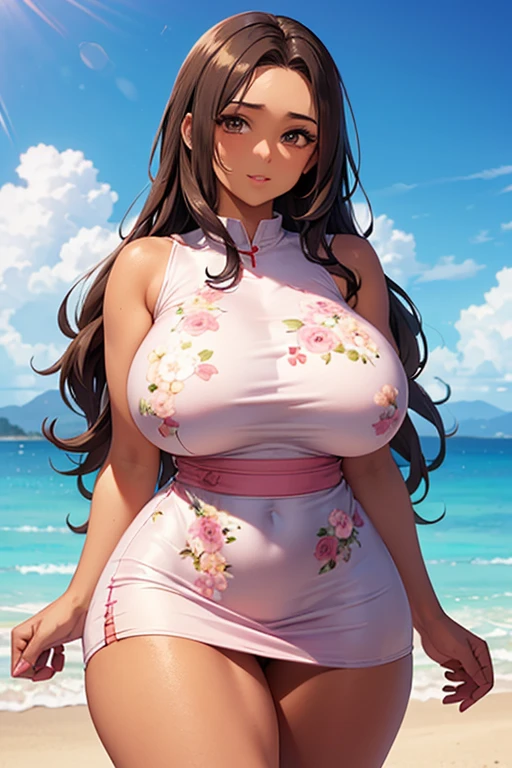 (best qualtiy, hyper HD, 8K,Impeccable,fine art, CG digital art,tmasterpiece,detailled image,vibrant with colors,Popular in pixiv,lolita high res,Sony Master Lens,Textured skin,acurate,photorealisti,color difference),(1个Giant Breast Girl),(the hair:Black hair,Straight black hairstyle,long whitr hair),(face:Melon seed face),(Exquisite facial features),(blue colored eyes),(Happy expression),(鎖骨,Expose breasts exposed,Breast indentation,areola is protruding,Protruding ,perfect abdomen,),(Pink nurse hat,Pink exposed transparent nurse uniform),(Background with:hospitals),(NSFW)