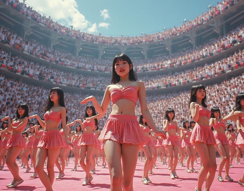 (((((Japanese Clone-girls=Myself))))), (((Super Best masterpiece Clone-girls Raw Photography Art))), (((16K, Highest quality, Ultra-high resolution, RAW Photos))), (((It&#39;s so unrealistic., With unparalleled depiction, With an unfathomable sight, An unprecedented and shocking worldview, Clone-girls: In a world of mass reproduction, Ultra-realistic))), (((Japanese Girls, Yokoyama-Yui, 22yo, Small face, Thick black hair, Semi-long hair, Dark Eyes, Mature face, Cute Smile, Smiling face, A gentle gaze, (((Very pleasant look)))))), (((Very beautiful detailed girls, Accurate body structure, Accurate body movements, Very detailed body, (((Super big breasts, Large bulge of ample breasts)))))), (((Nogizaka46 - Idol group stage costumes, Short skirt, hour々I can see your pants, Cleavage Emphasis, Emphasise the fullness of your breasts))), ((((((((Very detailed, Myself cloning, Depiction of splitting oneself, 1Myself girl→1,000,000,000,000,000,000,000,000,000,000Myself cloning girls)))))))), (((((((Myself clone-girlsから, Myself keeps multiplying, (Very detailed and intricate, To the exact, Flawless, (((In the same female body,With the same face, With the same hairstyle, In the same clothes, At the same height, 同じSuper big breastsである))), In a detailed depiction), 1,000,000,000,000,000,000,000,000,000,000 people))))))), (((((Myself girls only))))), (((((1,000,000,000,000,000,000,000,000,000,000Myself girls))))), (((((Very detailed depiction, A singing and dancing Myself idol group, On a large outdoor stage, A splendid dance performance, Over 100 people, Gaze into the audience, Fun and powerful singing, Dance with unified group movements))))), (((Very detailed, The auditorium is packed, The whole audience is Myself&#39;s crowd, Dressed differently from idol groups))), (((((The camera focuses on idol groups., Clear and accurate perspective depiction, Ultra-wide field of view, wide view, Focus on the average value of the image))))), The best dance performance ever, Myself and the others were going crazy and the atmosphere was at its peak.