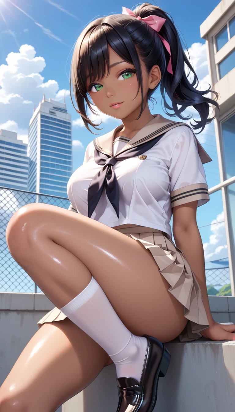 (masterpiece:1.2, highest quality), (realistic, photorealistic:1.4), beautiful illustrations, (movie lighting), Depth of written boundary, looking at the viewer, Front view, 1 girl, Asian, 15 years old, ((bob hair)), perfect face, Cute symmetrical face, shiny skin, asymmetrical bangs, Big eyes, shaved pussy, Anatomically perfect body, long eyelashes, thin, beautiful hair, beautiful face, fine and beautiful eyes, beautiful clavicle, beautiful body, beautiful breasts, beautiful thighs, beautiful feet, beautiful fingers, ((school uniform )), (vaginal sex:1.5), (beautiful scenery), evening, droopy eye, (cum in pussy:1.5), sex, erotic, cum in pussy, hetero, Phimosis, Inserting a Micropenis into a pussy, (smile, Upper grade, Pink nipples)