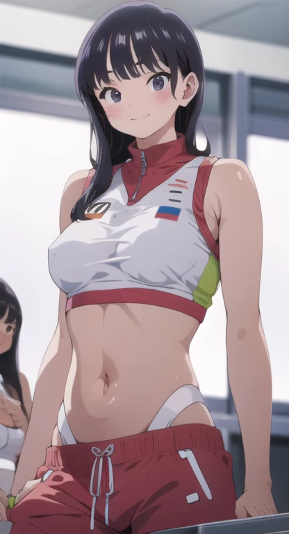 Pussy juice, steam, track and field club, belly button, nipples showing through
