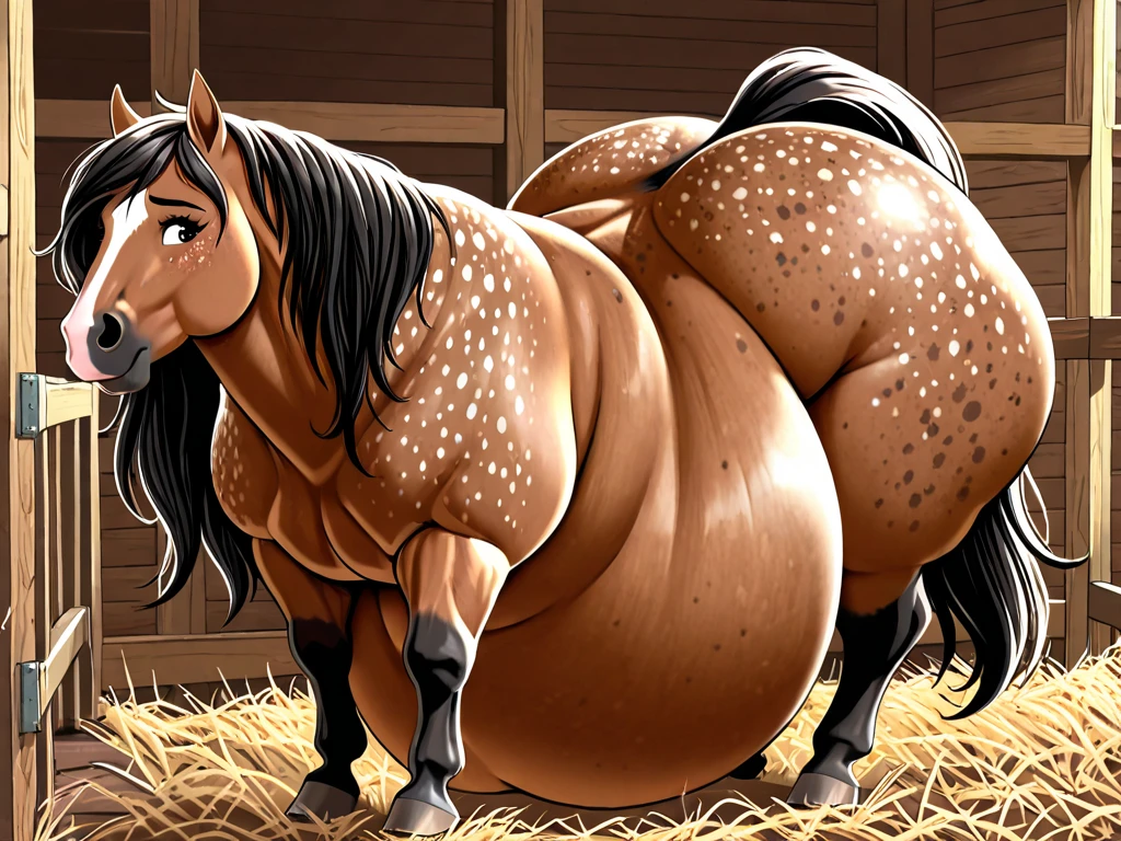 ((Gloria)), hippopotamus, female, (Detailed face), (solo, daytime) . . . nsfw, Big Butt, thick thighs, wide hips, anal scat, Huge Breasts, Rear View, Bent Over, Looking back at viewer, uploaded to e621