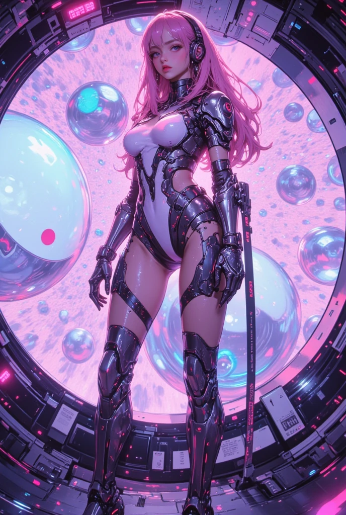throw, Cyborg,pink nipples , upper body, biomechanics, Fluorescent skin, Ethereal background, mystical atmosphere, color, complex pattern, atmosphere, Ultra high resolution, (realistic:1.4), raw photos,16ก,incredible light,